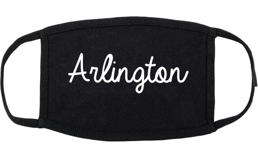 Arlington Virginia VA Script Cotton Face Mask Black