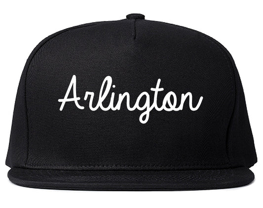 Arlington Virginia VA Script Mens Snapback Hat Black