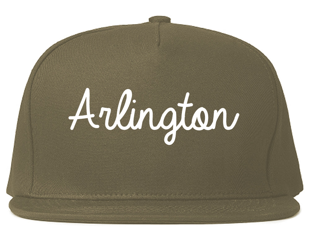 Arlington Virginia VA Script Mens Snapback Hat Grey