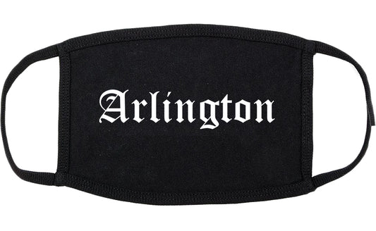 Arlington Washington WA Old English Cotton Face Mask Black
