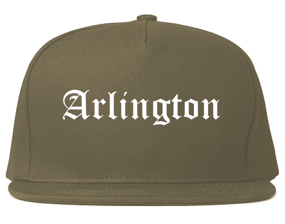 Arlington Washington WA Old English Mens Snapback Hat Grey