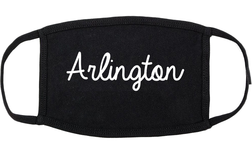 Arlington Washington WA Script Cotton Face Mask Black
