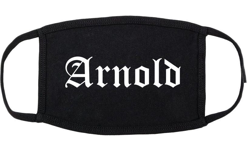 Arnold Missouri MO Old English Cotton Face Mask Black