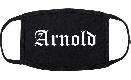 Arnold Missouri MO Old English Cotton Face Mask Black