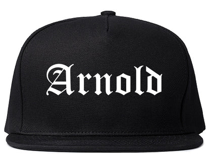 Arnold Missouri MO Old English Mens Snapback Hat Black