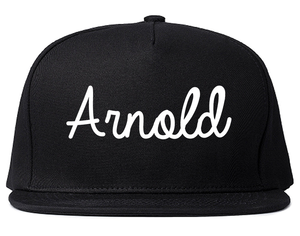 Arnold Missouri MO Script Mens Snapback Hat Black