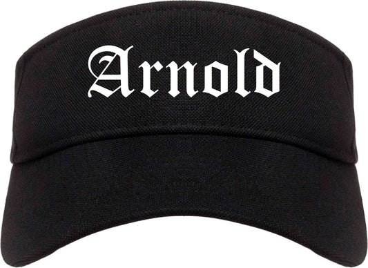 Arnold Missouri MO Old English Mens Visor Cap Hat Black