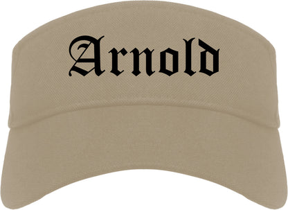 Arnold Missouri MO Old English Mens Visor Cap Hat Khaki