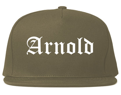 Arnold Pennsylvania PA Old English Mens Snapback Hat Grey