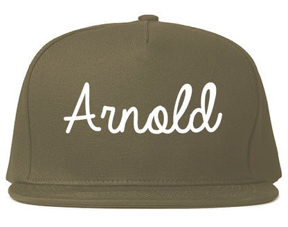 Arnold Pennsylvania PA Script Mens Snapback Hat Grey