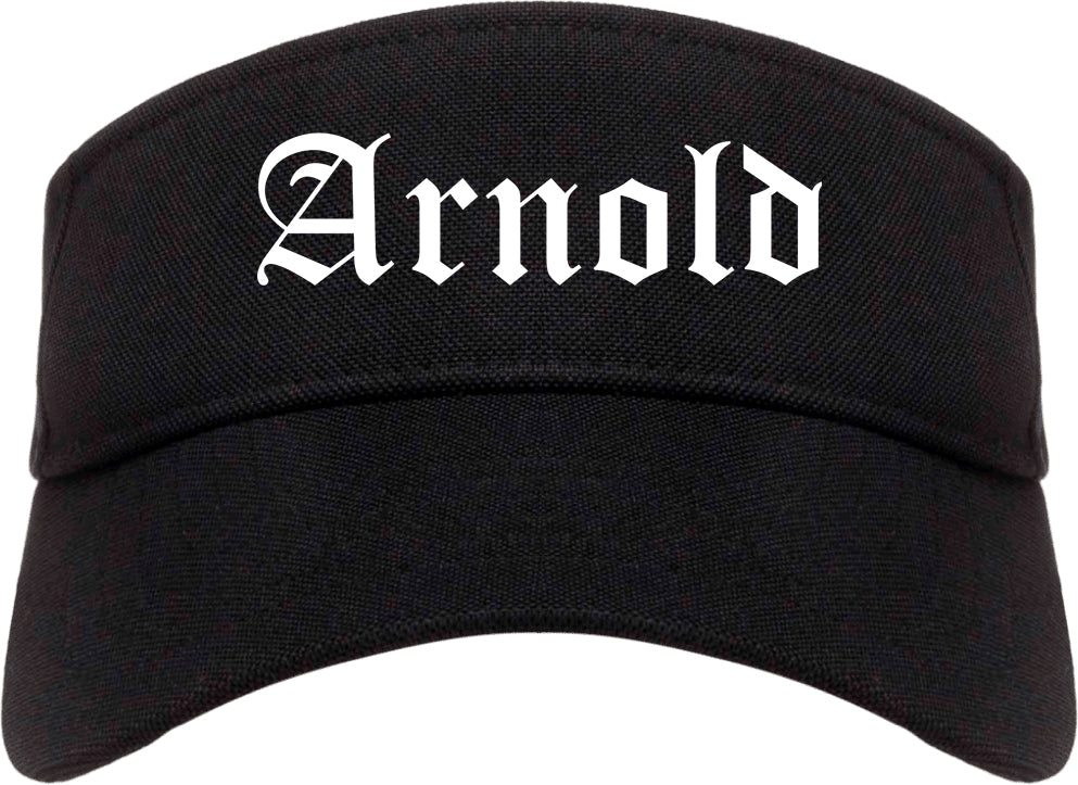 Arnold Pennsylvania PA Old English Mens Visor Cap Hat Black