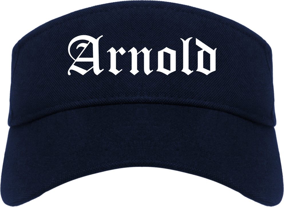 Arnold Pennsylvania PA Old English Mens Visor Cap Hat Navy Blue