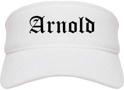 Arnold Pennsylvania PA Old English Mens Visor Cap Hat White