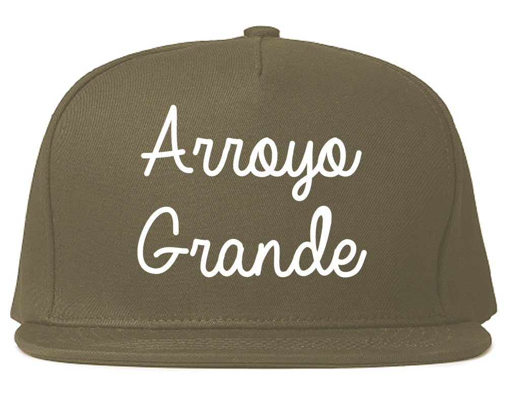 Arroyo Grande California CA Script Mens Snapback Hat Grey