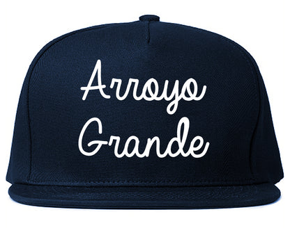 Arroyo Grande California CA Script Mens Snapback Hat Navy Blue