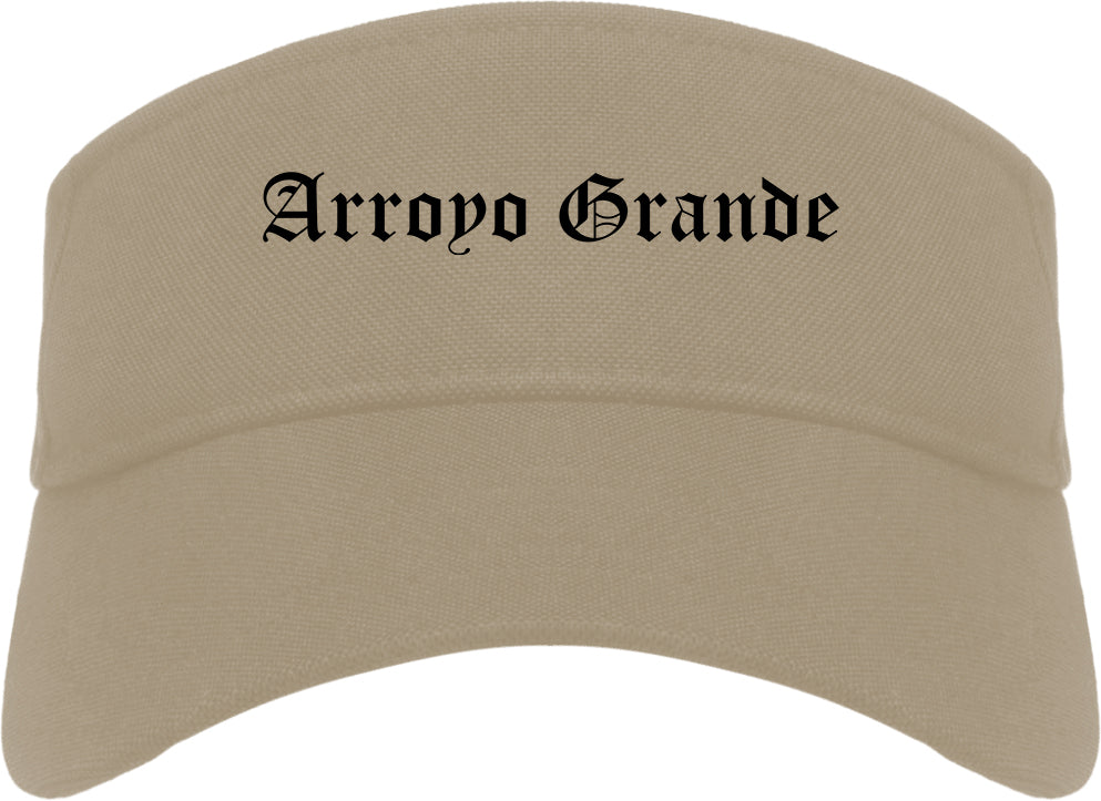 Arroyo Grande California CA Old English Mens Visor Cap Hat Khaki