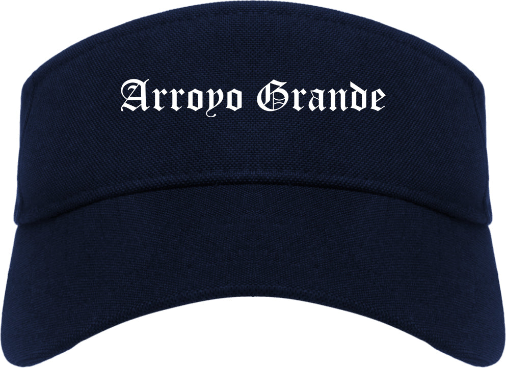 Arroyo Grande California CA Old English Mens Visor Cap Hat Navy Blue