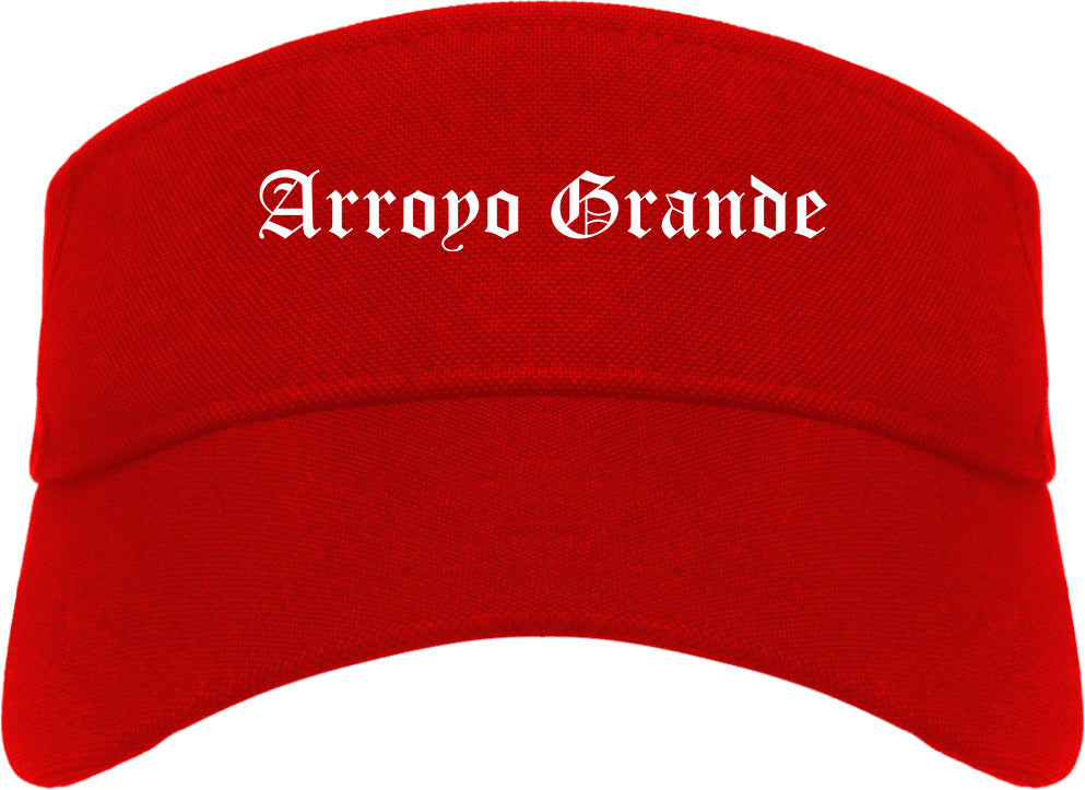 Arroyo Grande California CA Old English Mens Visor Cap Hat Red