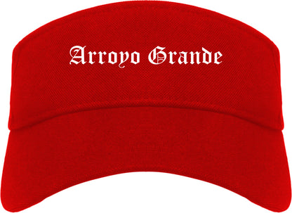 Arroyo Grande California CA Old English Mens Visor Cap Hat Red