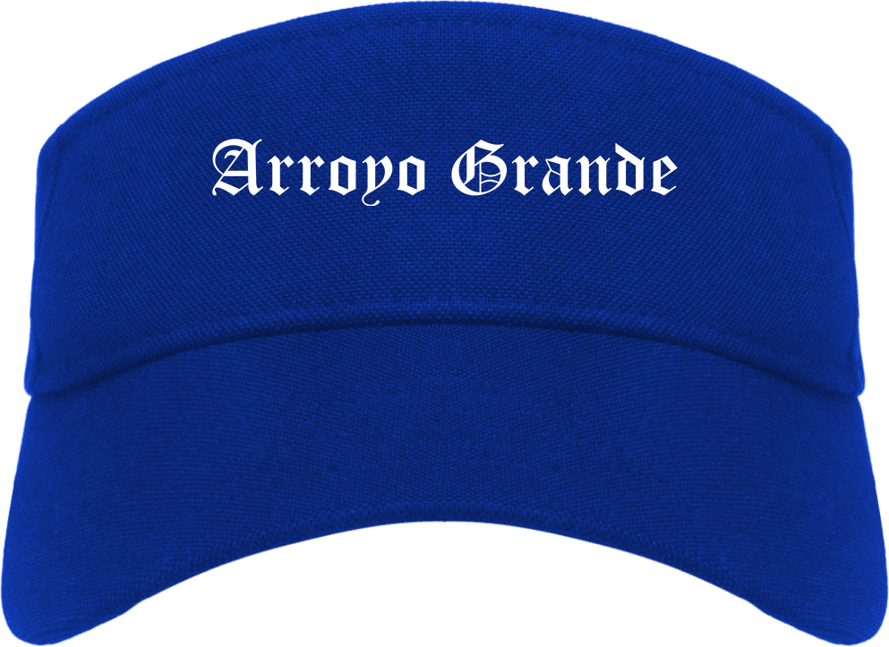 Arroyo Grande California CA Old English Mens Visor Cap Hat Royal Blue