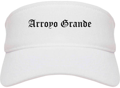 Arroyo Grande California CA Old English Mens Visor Cap Hat White