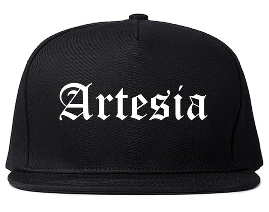 Artesia California CA Old English Mens Snapback Hat Black