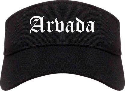 Arvada Colorado CO Old English Mens Visor Cap Hat Black