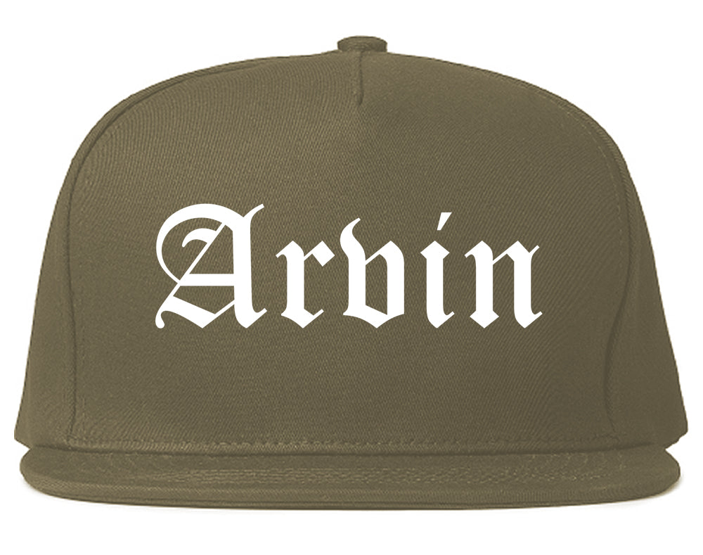 Arvin California CA Old English Mens Snapback Hat Grey