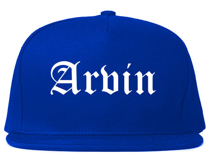 Arvin California CA Old English Mens Snapback Hat Royal Blue