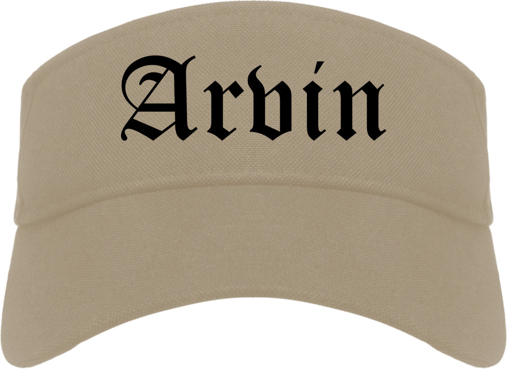 Arvin California CA Old English Mens Visor Cap Hat Khaki