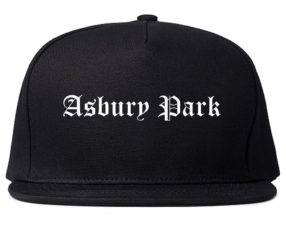 Asbury Park New Jersey NJ Old English Mens Snapback Hat Black