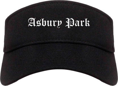 Asbury Park New Jersey NJ Old English Mens Visor Cap Hat Black