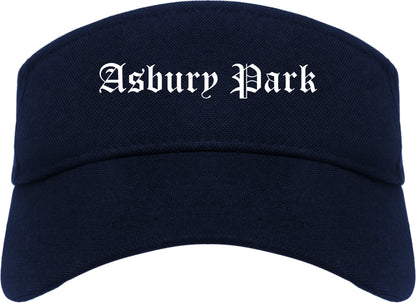 Asbury Park New Jersey NJ Old English Mens Visor Cap Hat Navy Blue