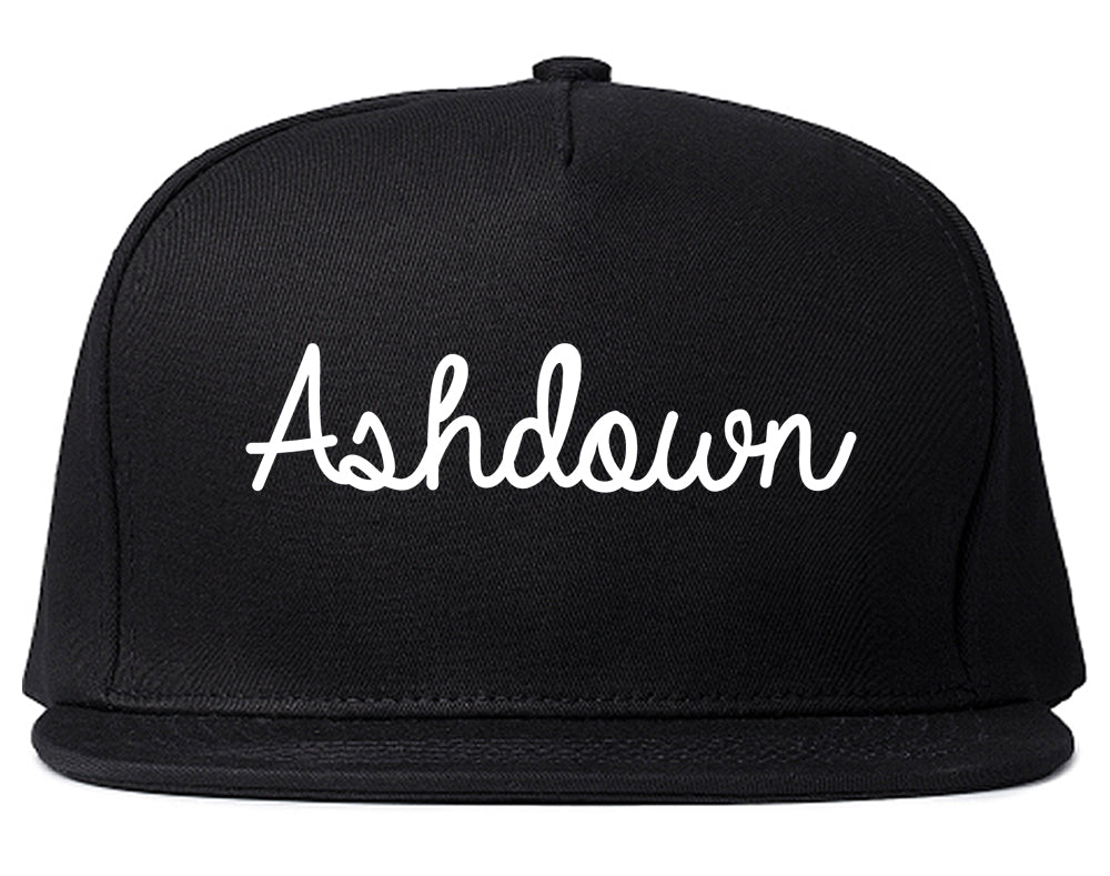 Ashdown Arkansas AR Script Mens Snapback Hat Black