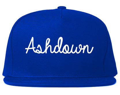 Ashdown Arkansas AR Script Mens Snapback Hat Royal Blue