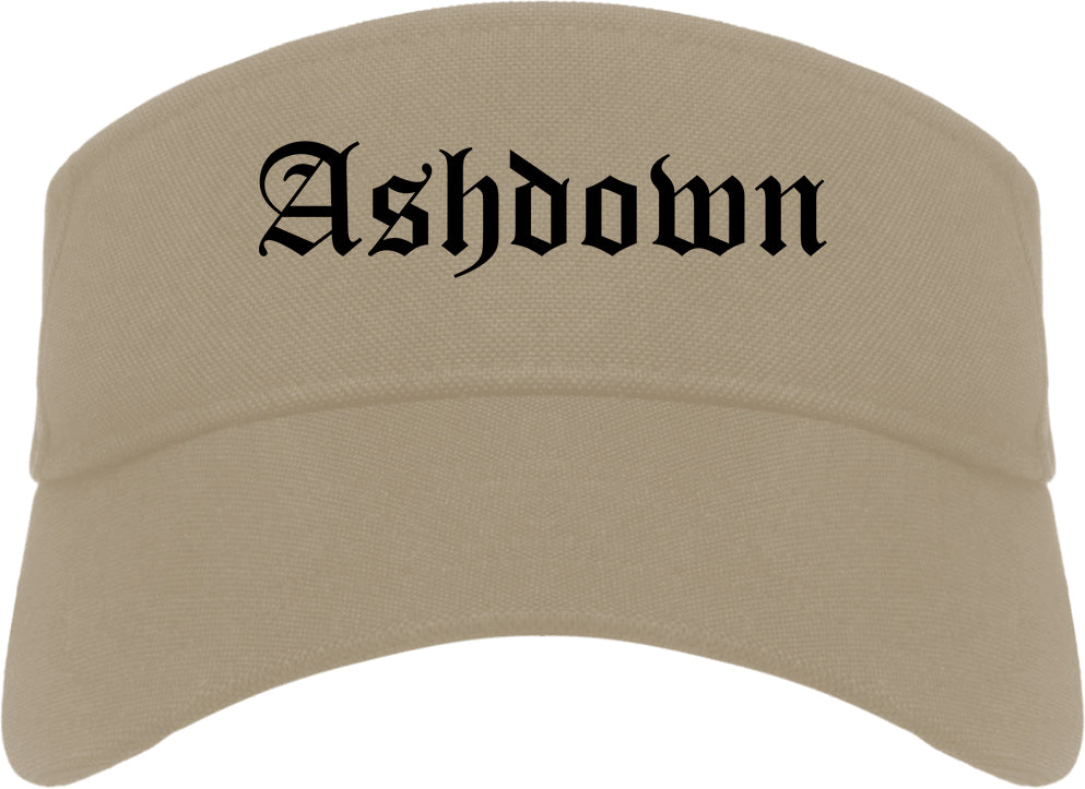 Ashdown Arkansas AR Old English Mens Visor Cap Hat Khaki