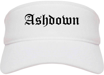Ashdown Arkansas AR Old English Mens Visor Cap Hat White
