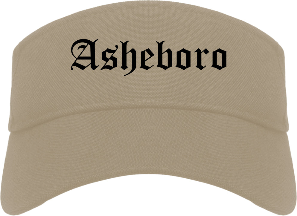 Asheboro North Carolina NC Old English Mens Visor Cap Hat Khaki