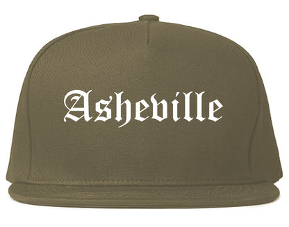 Asheville North Carolina NC Old English Mens Snapback Hat Grey