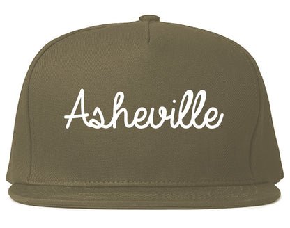 Asheville North Carolina NC Script Mens Snapback Hat Grey