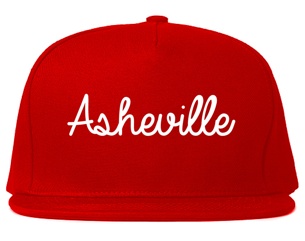 Asheville North Carolina NC Script Mens Snapback Hat Red