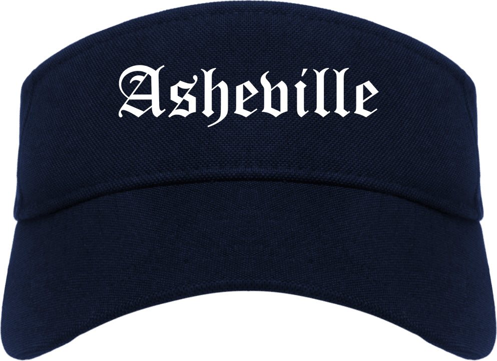 Asheville North Carolina NC Old English Mens Visor Cap Hat Navy Blue