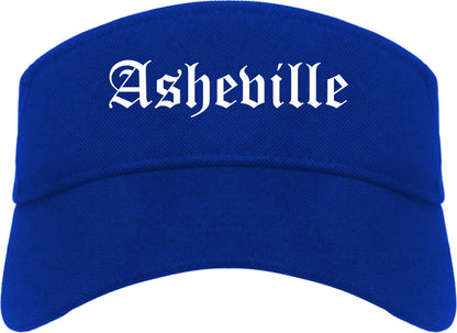 Asheville North Carolina NC Old English Mens Visor Cap Hat Royal Blue
