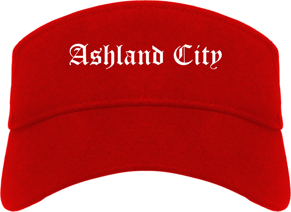 Ashland City Tennessee TN Old English Mens Visor Cap Hat Red