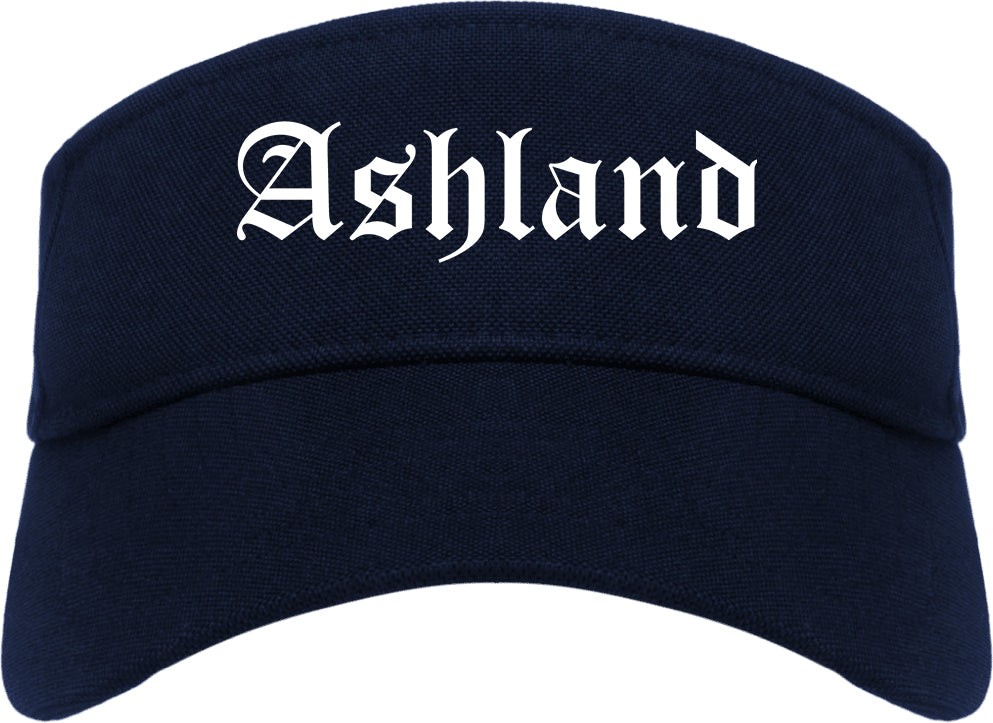Ashland Kentucky KY Old English Mens Visor Cap Hat Navy Blue