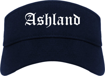 Ashland Kentucky KY Old English Mens Visor Cap Hat Navy Blue