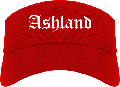 Ashland Kentucky KY Old English Mens Visor Cap Hat Red