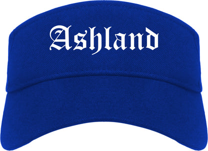 Ashland Kentucky KY Old English Mens Visor Cap Hat Royal Blue