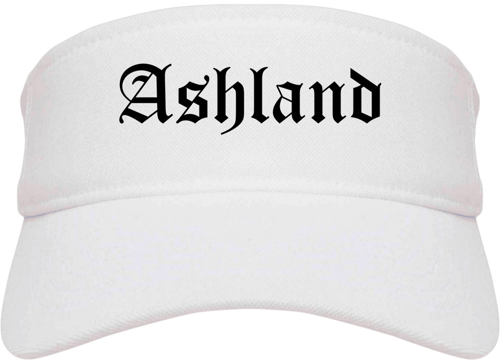 Ashland Kentucky KY Old English Mens Visor Cap Hat White