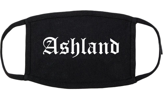 Ashland Ohio OH Old English Cotton Face Mask Black